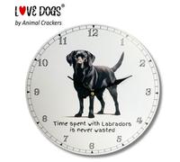 Animal Crackers Dog Breeds Clock With 'time Spent With Labradors Is Never Wasted' Wording