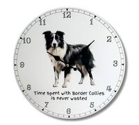 Animal Crackers Dog Breeds Wall Clock 'Time Spent With Border Collies Is Never Wasted' Animal Crackers Multicolor