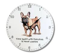 Animal Crackers Dog Breeds Wall Clock 'Time Spent With Frenchies Is Never Wasted' Animal Crackers Multicolor