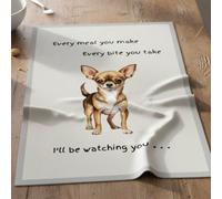Animal Crackers Dog Tea Towel With 'watching You' Funny Wording (Chihuahua)