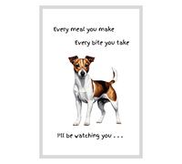 Animal Crackers Dog Tea Towel With 'Watching You' Funny Wording - Jack Russell Terrier in White Animal Crackers White One Size