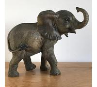 Animal Crackers Elephant Calf figurine in Gold gift box