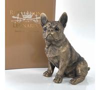 Animal Crackers French Bulldog Bronze Effect Dog Figurine From The Reflections Bronzed Range By Leonardo, In Quality Gold Gift Box Animal Crackers Bronze