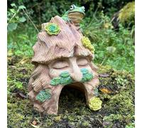 Animal Crackers Frog Toad House, face in old tree stump design with frog decoration, provides shelter to frogs and other wildlife, a great novelty frog or wildlife lover gift