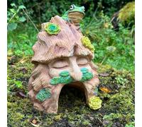 Animal Crackers Frog Toad House Wildlife Shelter, Face In Tree Stump Design With Frog Decoration, Novelty Frog Or Wildlife Lover Gift