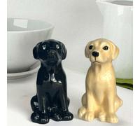 Animal Crackers Golden And Black Labrador Ceramic Salt & Pepper Cruet Set By Lesser & Pavey, Boxed