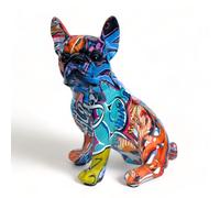 Animal Crackers Graffiti Art bright coloured sitting French Bulldog ornament figurine Frenchie lover gift
