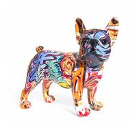 Animal Crackers Graffiti Art Standing French Bulldog Figurine, Bright Colour On Trend Design Home Decoration