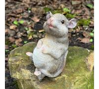 Animal Crackers Happy Mouse Fairy Garden Ornament, Rat Or Mouse Lover Collectable in Grey Animal Crackers Grey