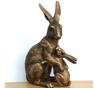 Animal Crackers Hare With Baby Figurine, Leonardo Reflections Bronzed, Gift boxed in Bronze Animal Crackers Bronze