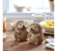 Animal Crackers Hedgehogs Ceramic Salt & Pepper Shaker Set, Novelty Animal Lover Gift in Brown Animal Crackers Brown