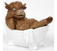Animal Crackers Highland Cow In Bath Tub Ornament Bathroom Decoration