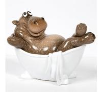 Animal Crackers Hippopotomus In Bath Tub Ornament Bathroom Decoration