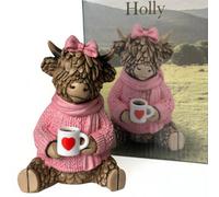 Animal Crackers Holly With A Cuppa From The Hughie Highland Cow Range By Lesser And Pavey