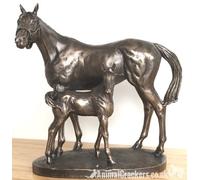 Animal Crackers Horse And Foal Figurine In Solid Cold Cast Bronze Designed By David Geenty