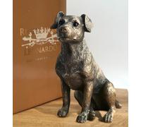 Animal Crackers Jack Russell Bronze Effect Dog Figurine From The Reflections Bronzed Range By Leonardo, In Quality Gold Gift Box Animal Crackers Bronze