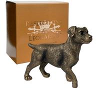 Animal Crackers Jack Russell Terrier Dog figurine from the Leonardo Reflections Bronzed range, in gold gift box.
