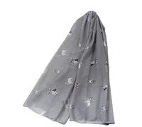 Animal Crackers Ladies French Bulldog design Scarf Sarong in Grey, cotton mix, Frenchie lover gift