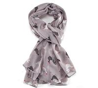 Animal Crackers Ladies Roosters design lightweight scarf cotton mix fabric in choice of colours (Blue, Pink, Green or Grey), a lovely Chicken or Hen lover novelty gift and stocking filler (Grey)