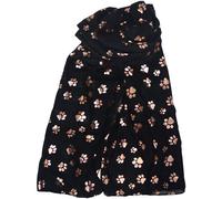 Animal Crackers Ladies Rose Gold Paw Print design scarf, lightweight cotton mix fabric in choice of colours (Navy, Wine, Grey or Black), a lovely Dog or Cat lover novelty gift (Black)