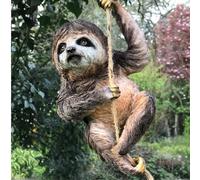 Animal Crackers Large climbing Sloth on rope tree garden ornament decoration Sloth lover gift