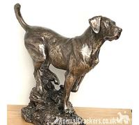 Animal Crackers Large Labrador On Rocks Dog Figurine In Solid Cold Cast Bronze Designed By David Geenty