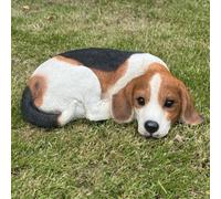 Animal Crackers Large Realistic Laying Beagle Dog Figurine Home Or Garden Decoration, Pet Loss Gift Or Memorial