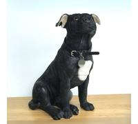 Animal Crackers Large Sitting Black Staffordshire Bull Terrier Figurine By Leonardo Animal Crackers Black