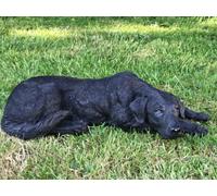 Animal Crackers Laying Black Labrador Figurine, Large (44Cm Long) Realistic Home Or Garden Ornament Or Memorial