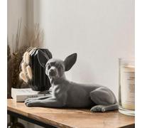 Animal Crackers Laying Chihuahua Dog Figurine Grey Velvet Ornament