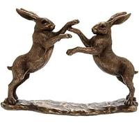 Animal Crackers Leonardo Boxing Hares ornament figurine from the Reflections Bronzed range, comes in a Leonardo quality gold gift box