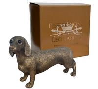 Animal Crackers Leonardo Reflections Bronzed Dog figurines in a range of Dog Breeds, realistic bronze finish in a quality gold gift box, or collectable (Dachshund)