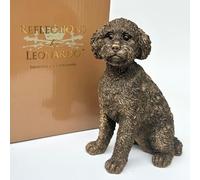 Animal Crackers Leonardo Reflections Bronzed Dog figurines in a range of Dog Breeds, realistic bronze finish in a quality gold gift box, or collectable (Cockapoo)