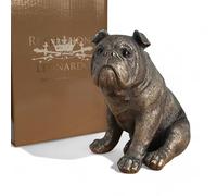 Animal Crackers Leonardo Reflections Bronzed Dog figurines in a range of Dog Breeds, realistic bronze finish in a quality gold gift box, ideal dog lover gift or collectable (English Bulldog)