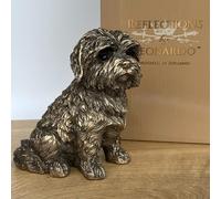 Animal Crackers Leonardo Reflections Bronzed Dog figurines in a range of Dog Breeds, realistic bronze finish in a quality gold gift box, or collectable (Shih Tzu)