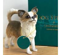 Animal Crackers Long-Haired Chihuahua Dog figurine from the Dog Studies range, gift boxed dog lover collectible. Height 11cm.