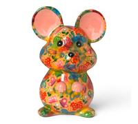 Animal Crackers 'Love Cats' ceramic Cat figurine with hearts design by Pomme Pidou, modern home decoration, Cat lover gift or collecatable, gift boxed (Mouse - Peach)