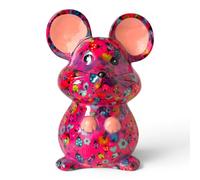 Animal Crackers 'Love Cats' ceramic Cat figurine with hearts design by Pomme Pidou, modern home decoration, Cat lover gift or collecatable, gift boxed (Mouse - Cerise)