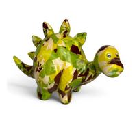 Animal Crackers 'Love Cats' ceramic Cat figurine with hearts design by Pomme Pidou, modern home decoration, Cat lover gift or collecatable, gift boxed (Dinosaur - Green Camo)