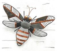 Animal Crackers Metal Honey Bee Striking Grey & Copper Finish Metal Wall Art Home Or Garden Ornament, 31Cm