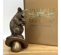 Animal Crackers Mouse On Mushroom Figurine From The Leonardo Reflections Bronzed Range, Gift Boxed