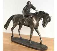 Animal Crackers On Parade Race Horse & Jockey sculpture by David Geenty, Solid Cold Cast Bronze Home Decor