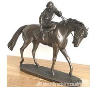 Animal Crackers 'on Parade' Racehorse And Jockey Horse Sculpture By David Geenty, Solid Cold Cast Bronze