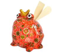 Animal Crackers Pomme Pidou Freddy Ceramic Frog Kitchen Utensil Holder With Utensils in Orange Animal Crackers Orange