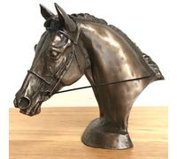 Animal Crackers Race Horse Eventer Head Sculpture In Solid Cold Cast Bronze, Designed By Harriet Glen