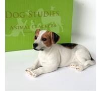 Animal Crackers Realistic Laying Jack Russell Dog Fgurine, Gift Boxed Animal Crackers Multicolor