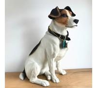 Animal Crackers Realistic sitting Jack Russell Terrier ornament with collar, quality figurine from Leonardo, gift boxed, large (24cm high)