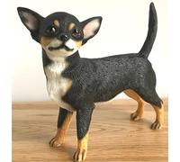 Animal Crackers Realistic standing Black & Tan Chihuahua Dog figurine from the Dog Studies range, gift boxed, great dog lover collectible gift. Length 11cm.