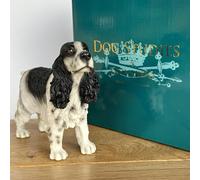 Animal Crackers Realistic standing Black & White Cocker Spaniel Dog figurine from the Dog Studies range, in coloured gift box, great dog lover collectible gift