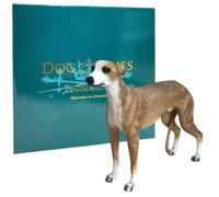 Animal Crackers Realistic standing Brown & White Greyhound Dog figurine from the Dog Studies range, in coloured gift box, great dog lover collectible gift